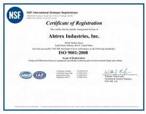 Abtrex Industries ISO 9001:2008